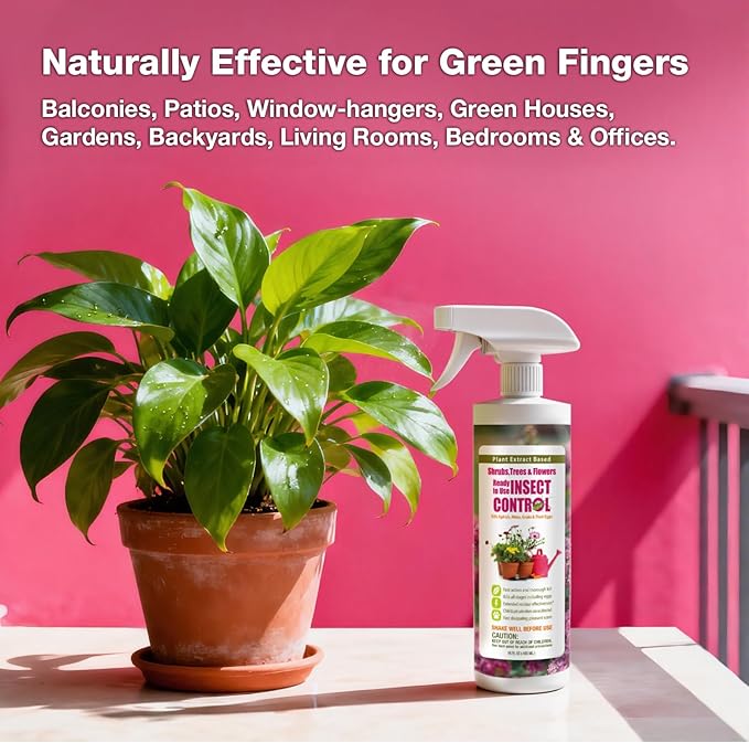 EcoVenger Plant Insect Spray 16 OZ by EcoRaider, Kills Aphids, Mealybugs, Red Spider Mites, Armyworms All Stages Larvae and Eggs, Gnat Spray for Indoor Plants, Non-Toxic, Child & Pet Safe