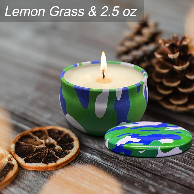 Outdoor Indoor Lemon Grass Candles, 3 Packs of 2.5 Ounces, Burn Emergency Candles for up to 10 Hours, Baby Shower Prizes