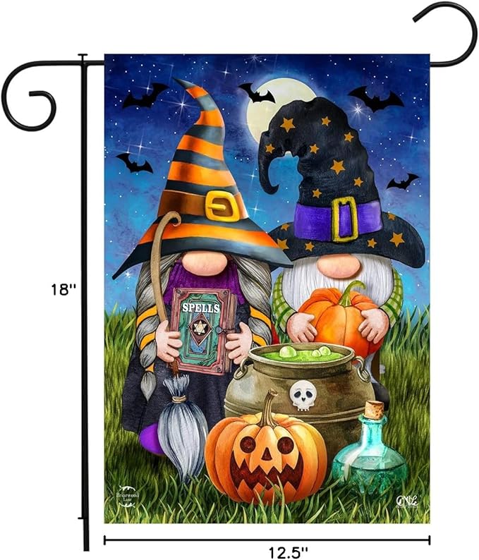 Halloween Gnomes Garden Flag Humor Spooky 12.5" x 18" Briarwood Lane