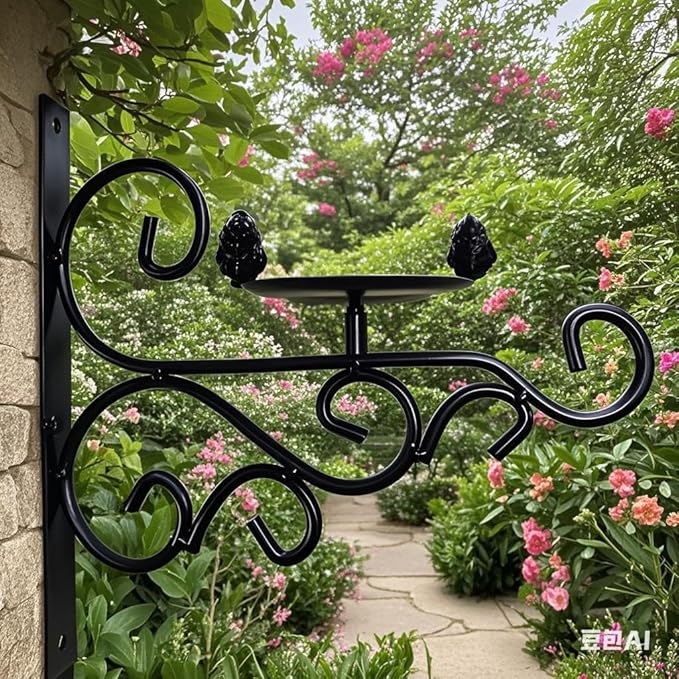 JunC Black Iron Candle Holder Hanger with Hooks for Hanging Plants Indoor Outdoor Wall Mount, Metal Bracket,Bird Feeder Hook, Wind Chime Holder (10lb Capacity) (Candle)