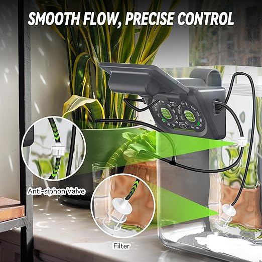RAINPOINT Smart Drip Irrigation System for Houseplants,WiFi/App Control and Local Control, Dual Powered,Tap Free, Solar auto Watering for Indoor Balcony Grow Tent Water 10-15 Plants
