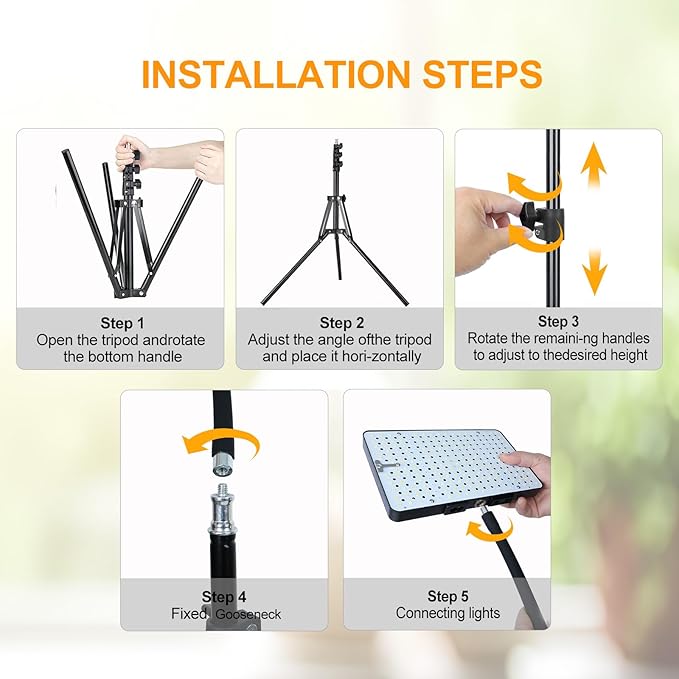 GroCruiser Grow Light with Tripod Stand and Timer, Sunlight Full Spectrum Grow Lights for Seed Starting, 25W 2000Lm LED Growing Lamps for Tall Plants, Bonsai Tree, Height Adjustable 12"-48"