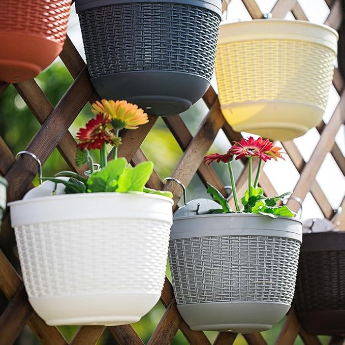 Rattan Flower Pot Wall Hanging Plant Pot Storage Basket for Indoor Outdoor Decor