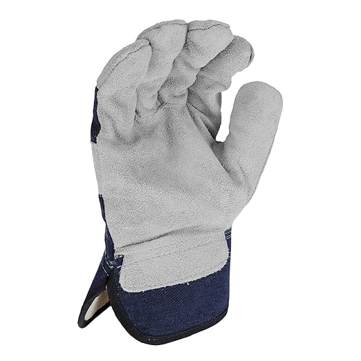 West Chester Men's Split Cowhide Leather Palm Gloves with Posi-Therm lining, Safety Gloves, Cold Weather Gloves, X-Large, (91205/XL), Blue and White