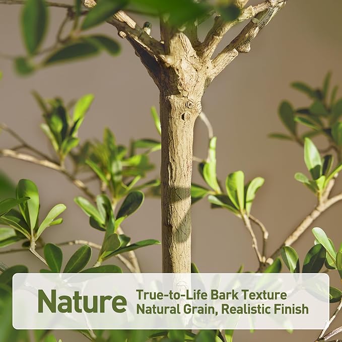 6.8FT Artificial Black Olive Tree in White Planter – Tall Faux Olive Tree with Realistic Leaves, Shady Lady Style Indoor Fake Plant for Home Office Decor