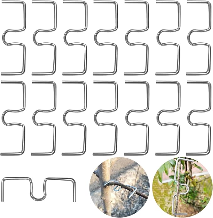Fruit Tree Branch Puller Tying Machine Farm Tools, New Plum Tree Open Angle Pull Branch Bending Tool, Fruit Trees Branch Spreaders, Fruit Trees Branch Support 15PCS (M-5.1 inch)