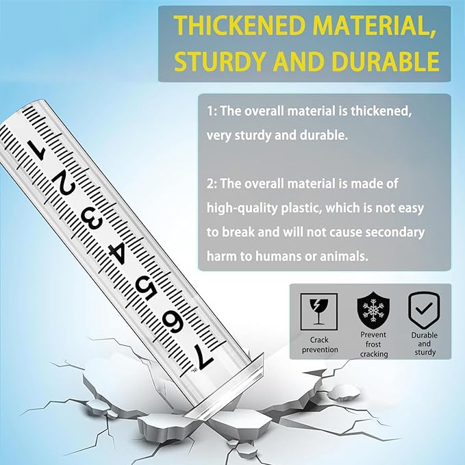 Rain Gauge Outdoor, Upgraded Rain Gauges Outdoors Best Rated,Accurate Rain Measure Gauge for Yard,Adjustable Height Rainfall Meter,Rain Gauge Outdoor Freeze Proof,Rain Measuring Tool,Easy to Read