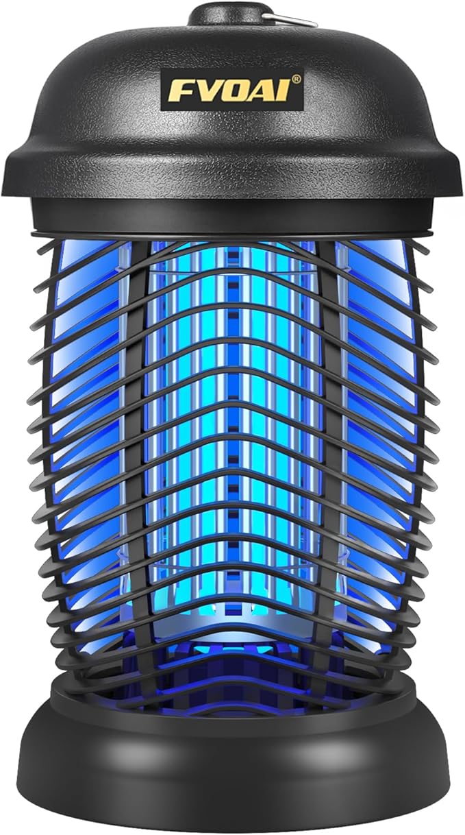 Bug Zapper Outdoor, Mosquito Zapper, Fly Zapper, Insect Zapper Electric Fly Traps for 1/2 Acre, Indoor Outdoor Use with 3 Prong Plug-in,4200V, ABS Plastic Outer, Black