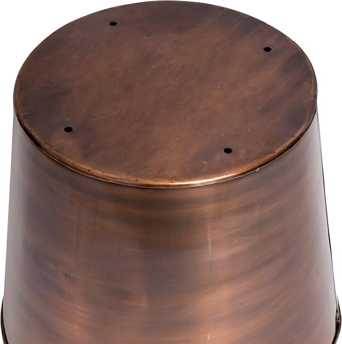 H Potter Tall Copper Planter Indoor Outdoor – 28” Antique Copper Hammered Metal Garden Planter with Insert & Drainage – Large Decorative Floor Planter for Entryway, Porch, Patio