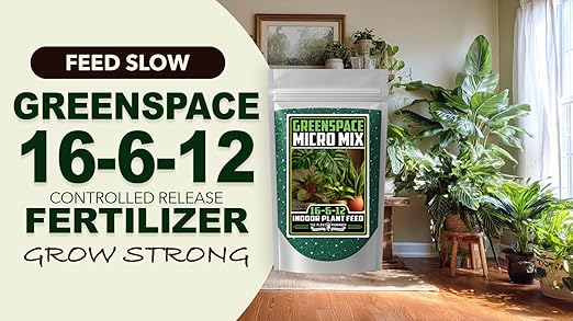 Fertilizer Commercial Grade | GreenSpace 16-6-12 | 5 Ounces | Custom Professional Plant Mix Blend | Indoor Foliage Feed | Controlled Release Granular | Low-Light Houseplants