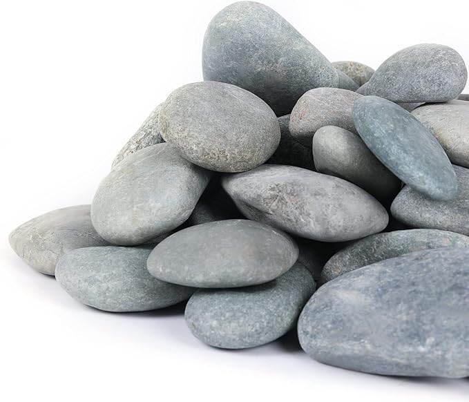 Ausluru 11LB Stones Pebbles River Rocks, 100% Natural Hand-Picked Premium Decorative Pebbles, Ideal for Garden Landscaping, Home Decor, Aquariums, Painting, Crafting and Gifts, Green