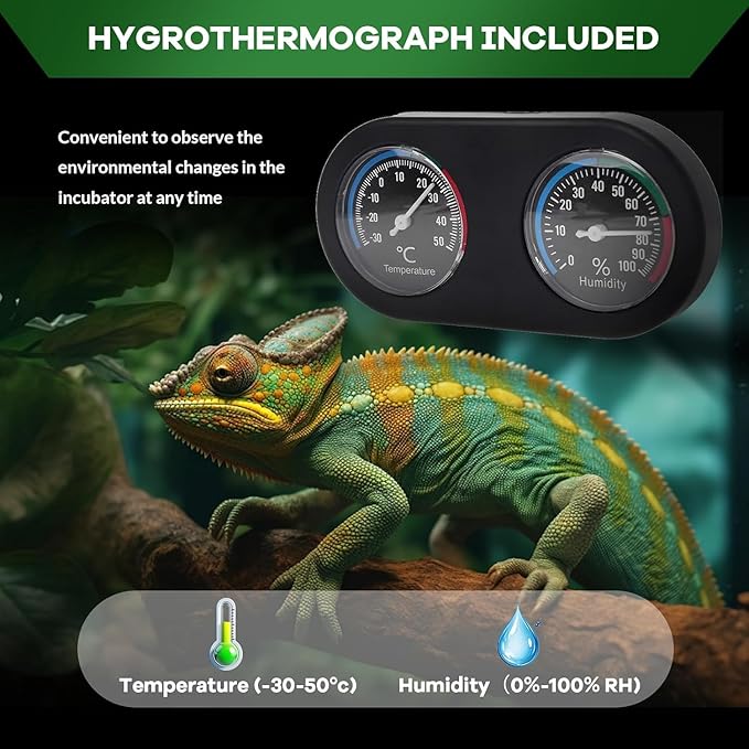 Garvee 34 gal Reptile Tall Glass Terrarium, 24 in x 18 in x 18 in Reptile Tank Double Hinge Door with Top Screen Ventilation, Easy Assembly