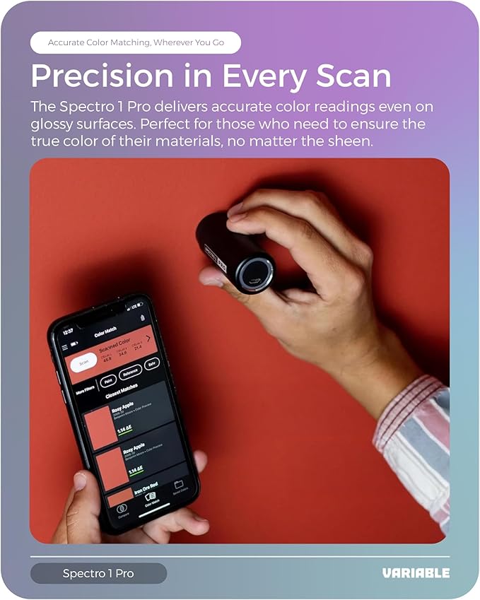 Spectro 1 Pro Mobile Spectrophotometer with Dock & Security Kit, Paint Color Matching Tool and Color Reader, Portable Colorimeter Spectrometer Color Sensor & Paint Scanner Device for Prints & Coatings