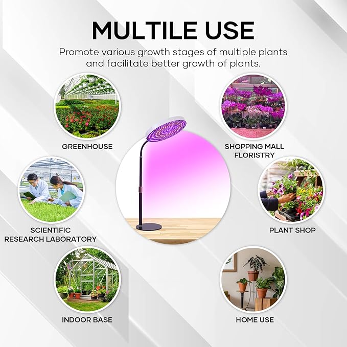 IAFENGE Desk Grow Light, 288 LEDs Red Blue White Full Spectrum Plant Light for Indoor Plants,3490 Lumen Indoor Grow Lamp,3 Modes for Plants Greenhouse Veg Bloom Light