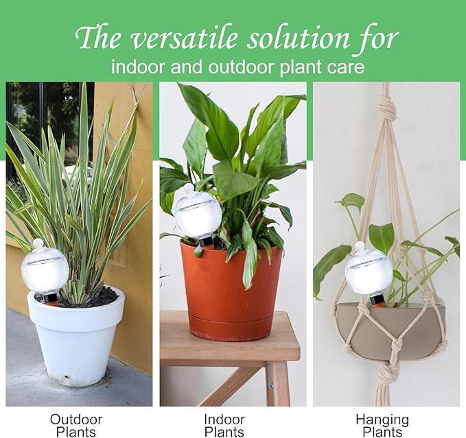2 Pack Plant Watering Globes with Covers 17oz Self Watering Planter Insert Indoor/Outdoor Plant Watering Devices for Automatic Drip Irrigation