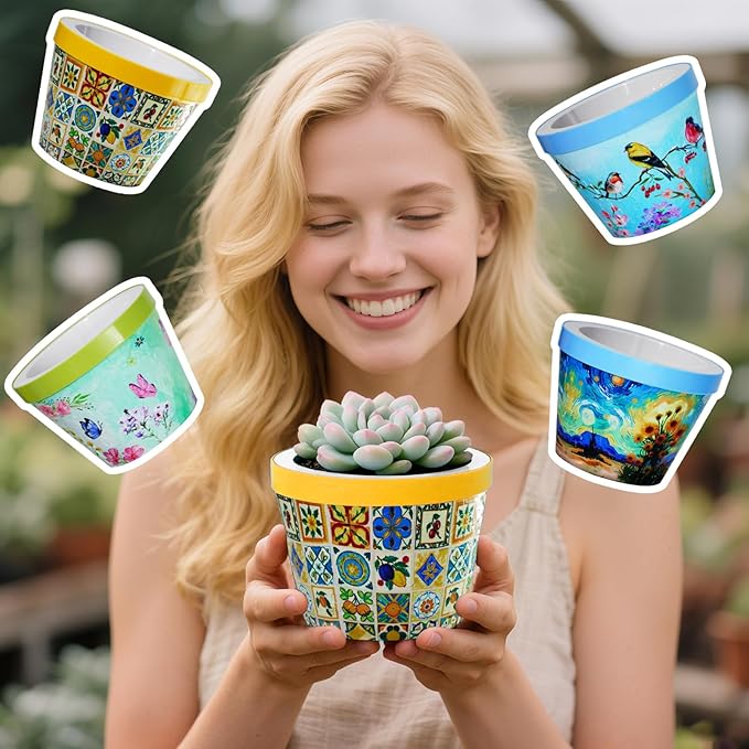 MYLARREN 3D Puzzle Planter, 152 Pcs 3D Puzzle Vases for Adults, Flowers, Small Cute Indoor Plant Pot, Arts and Crafts for Kids 4-6, Adults, Girls, Unique Flower Vases(Grid)
