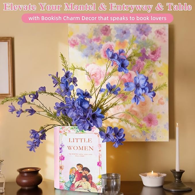 MYLARREN 3D Puzzle Vase for Adults Kids, 120 Pcs Puzzle Book Vase for Flowers, Arts and Crafts for Kids 4-6, Adults, Girls, Cute Unique Vases for Book Shelf Decor, Books Lover Gifts(Little Women)