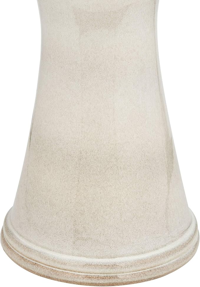 Formentera 45" High Large Italian Outdoor Decor Ceramic Floor Fountain with Light LED Waterfall 3-Tier Standing Basin Water Feature for Outside Garden Patio Yard Backyard Porch - John Timberland