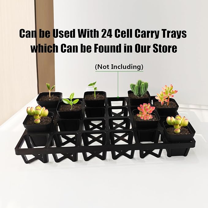 RooTrimmer Square Nursery Pots 3" 120Pcs Deep Succulent Plastic Pots Small Flower Planter Seeds Starter Germination Pots with Drainage (Black,2.7Inches,120Pcs)