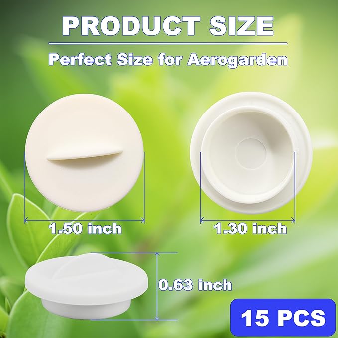 Plant Spacer Caps Compatible with Aerogarden Harvest, Bounty, Farm, Extra, Ultra All Models, Pod Covers Hole Covers for Indoor Growing System, Hydroponic Plant Spacers Cover Lids (Black, 15 Pack)