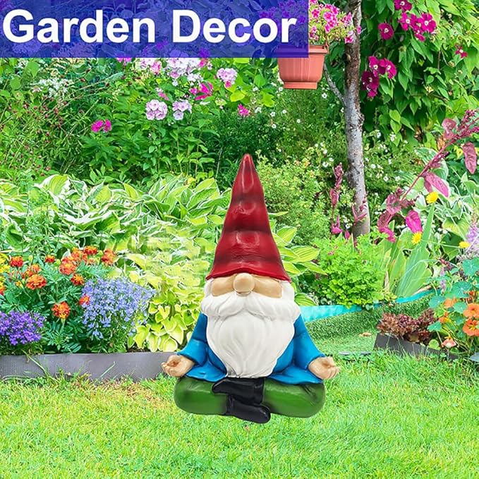 Yoga Garden Gnomes Statues, Funny Garden Gnome Decorations Outdoor Yard Lawn, Home Decor Birthday Gifts for Women Mom Dad Friends