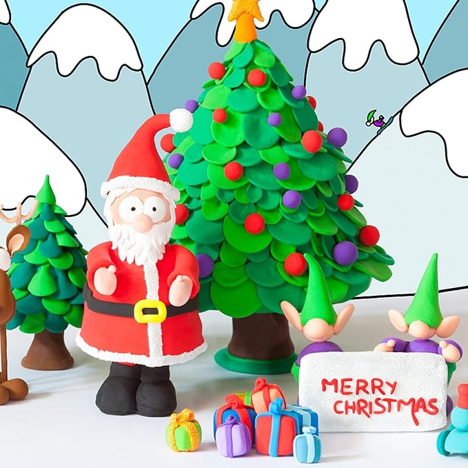Air Dry Clay 24 Colors, Modeling Clay for Kids, DIY Molding Magic Clay, Toy Gifts for Age 3+ Years Old Boys Girls Kids