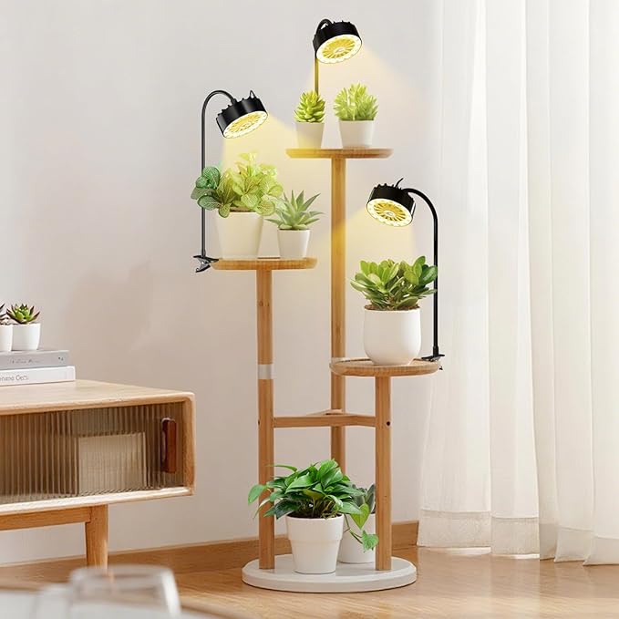 GISMIOSY Grow Lights for Indoor Plants, Full Spectrum Plant Grow Light with Plant Fan,Clip on Plant Lights for Indoor Growing with Timer and Dimmable,Suit for Plant shves and Plant Pot,3 Packs