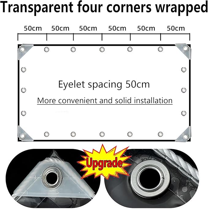 Clear Tarp 10 X 12.2 FT, Clear Tarps Heavy Duty Waterproof Clear PVC Sheet Tarpaulin Clear Tarps with Grommets, 0.35mm Waterproof Plastic Tarpaulin Vinyl Patio Enclosure
