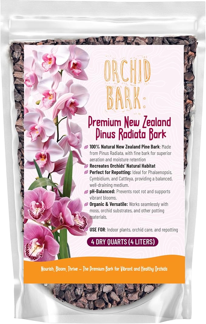 GARDENWISE Premium Orchid Bark for Potting Mix – Ready-to-Use Pine Bark for Indoor Plants, Orchid Repotting & Soil Mix Creation, Ideal Orchid Medium (4 Quarts)