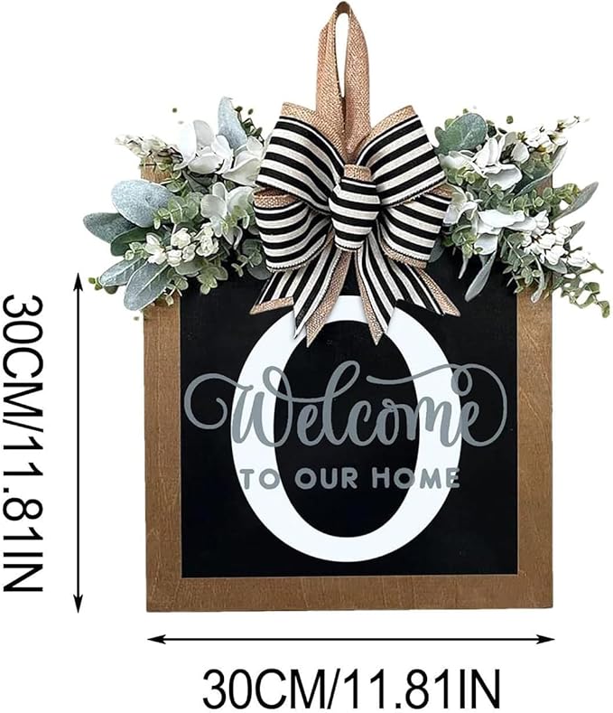 Last Name All Year Wreath, for Front Doors, Spring, Fall, 26 Last Name Letters All Year Round Wreaths, Suitable for Wedding Decorations, Home Porches, Farmhouses, Yards, Garden Decorations, Gifts (O)