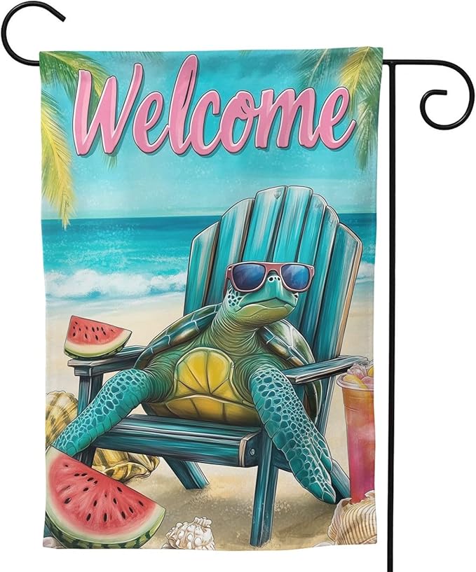 Sea Turtles Garden Flag Vertical Double Sided Outdoor Yard Flags 12.5x18 Inch Burlap Banners for House Lawn