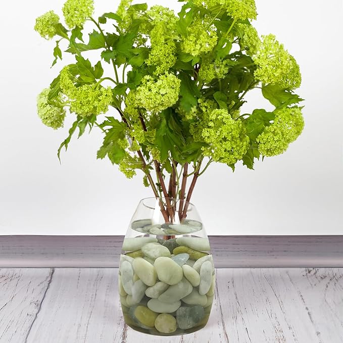 FANTIAN 5 lbs Green River Rocks for Plants, 1-2 Inch Polished Jade Pebbles for Indoor Plants, Decorative Rocks for Succulent, Landscaping, Vases, Yard and Garden