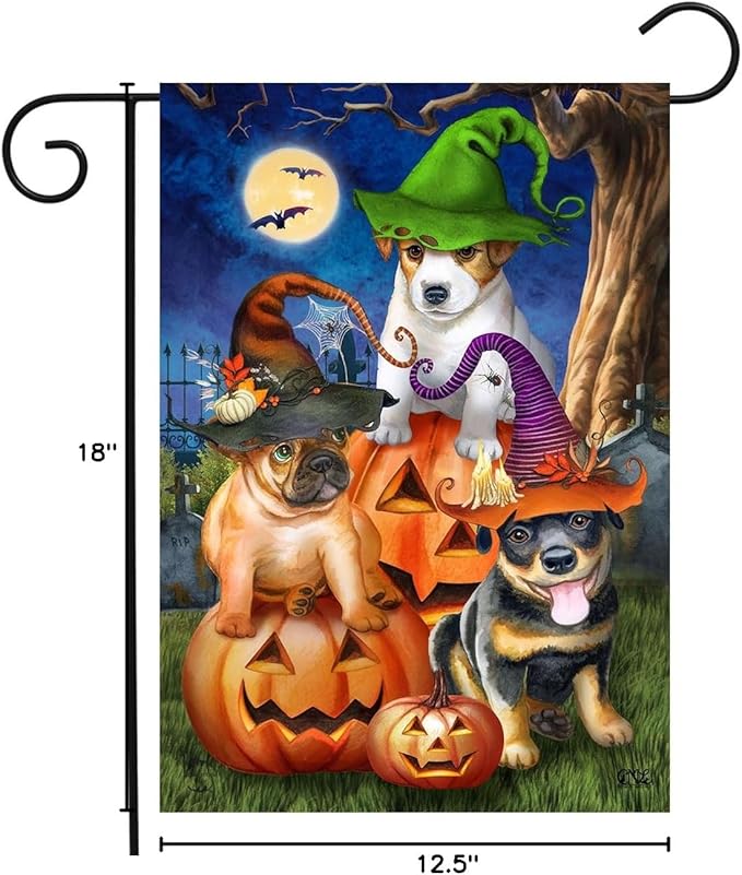 Spooky Pups Halloween Garden Flag 18" x 12.5" Briarwood Lane