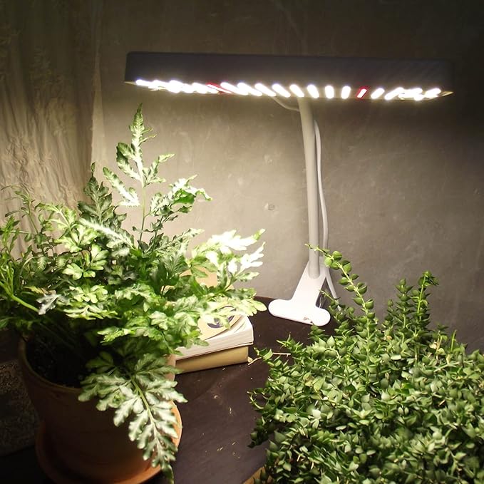 JINHONGTO Clip Grow Light LED Full Spectrum UV IR, 25 Watt Veg Seed Starting Seedlings Bonsai Houseplant Plant Light, 2000 Lumen Brightest Grow Lights for Indoor Plants
