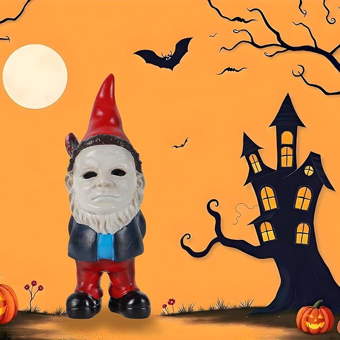 Garden Gnome Statue Decoration Garden Decor Horror Gnomes Boo Basket(Red