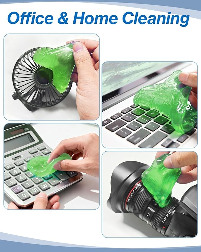 Car Cleaning Gel Clean Putty Car Interior Cleaner Slime Auto Detail Tools Kit Supplies Car Accessories Christmas Stocking Stuffers Gifts for Men Women White Elephant Gifts Adults Teens (green)