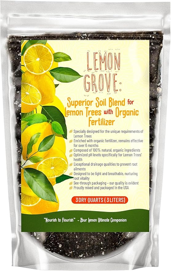 GARDENWISE Organic Lemon Tree Soil – Citrus Potting Mix with Organic Fertilizer – Ideal for Potted Lemon Trees, Meyer Lemons & Citrus Plants – Chunky, Indoor & Outdoor (1 Quart)