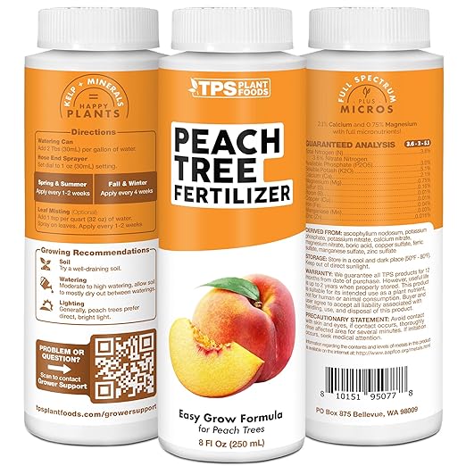 Peach Tree Fertilizer – Liquid Peach Tree Plant Food for Healthy Growth & Fruit Production, 1 Gallon