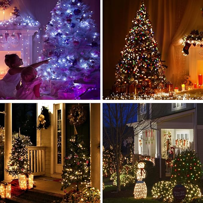 2 Pack Fairy Lights Battery Operated Color Changing String Lights with Remote, 16.4FT Twinkle Lights USB Plug or Battery Powered, Outdoor Christmas Decorations for Bedroom Wedding Party Indoor