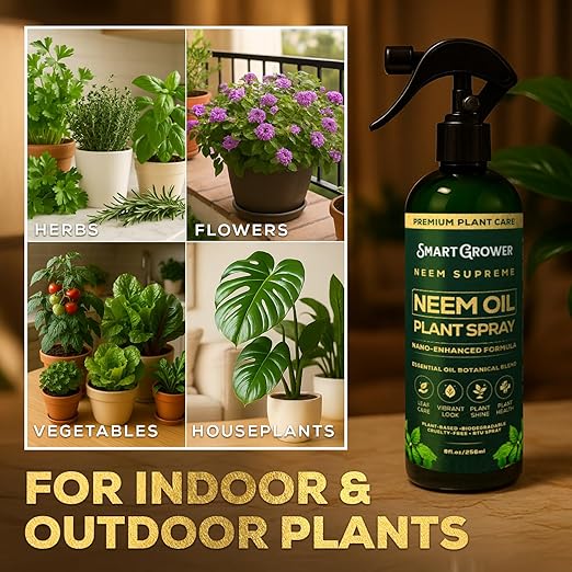 Neem Oil Spray for Plants Botanical Blend – Plant Wash with Natural Essential Oils, Simple Ready-to-Use Plant Spray for Gardens, Houseplants, Indoor & Outdoor Plants – 8 oz