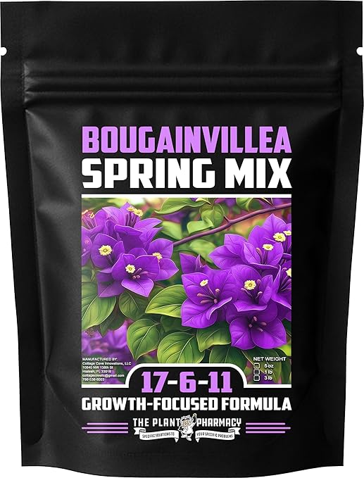 Fertilizer Commercial Grade | Bougainvillea Spring Mix 17-6-11 | 5 Ounces | Custom Professional Mix | Controlled Release Granular | Chelated Micronutrients | Topdress Water in | Spring Growth Forumla
