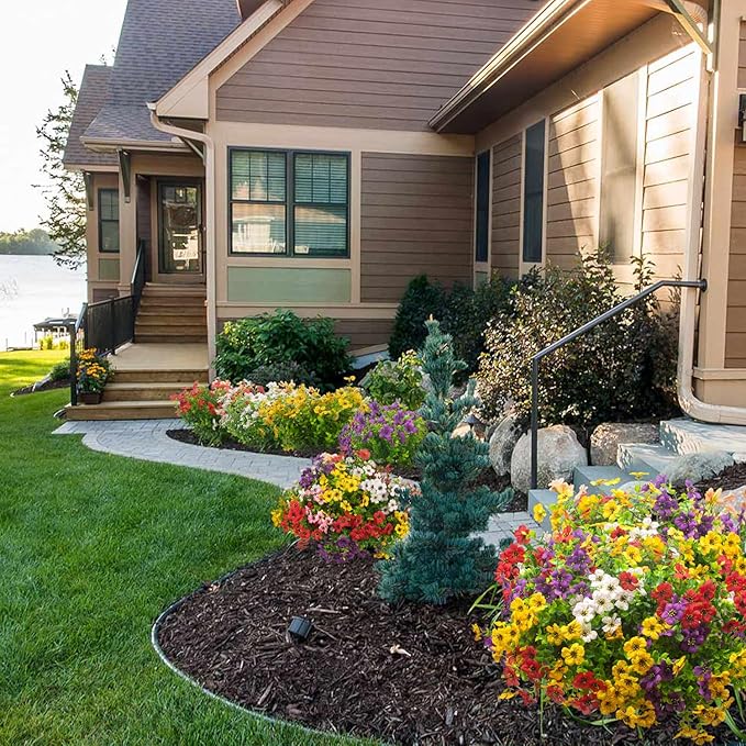 Grunyia Artificial Fake Plants Flowers for Outdoor Spring Decoration, 16 Bundles Faux Silk Colorful Daisy UV Resistant Realistic for Outside Porch Patio Home Yard Garden Planters Pots Window Box(Mix)