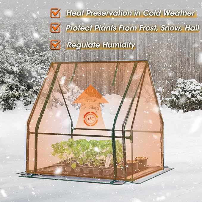 Mini Greenhouse, 35×35×36" Portable Greenhouse for Indoor Outdoor, Small Green House for Plants, Seedling, Germination (Clear, 35x35x36 inch)