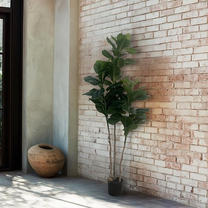 XBrand 59.1" Artificial Fiddle Leaf Fig Tree