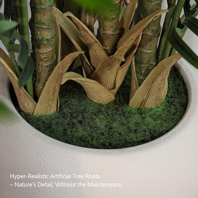 Verinatural Artificial Palm Tree Plant - 7FT Tall Fake Tree with Realistic Look & UV Protection - Large Indoor Outdoor Faux Floor Plant for Home Office Decor