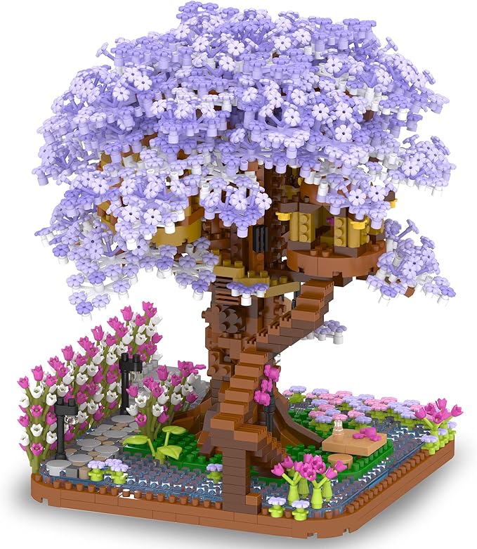 Vziimo Cherry Blossom Bonsai Tree Building Set, Flowers Tree House Model Sets for Adults, 2200Pcs Micro Bricks Collectible Creative Gifts for Adults Girls Boys 14+