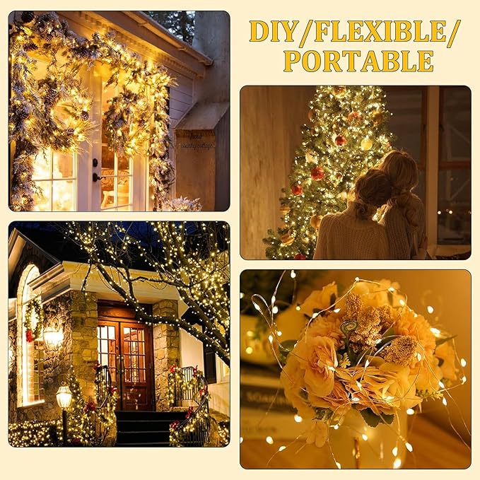 Fairy Lights Plug in, 73ft 200 LED Indoor Outdoor String Lights,Twinkle String Lights for Bedroom with Remote and Timer 8 Modes Starry Lights DIY Wedding Christmas Decoration Warm White