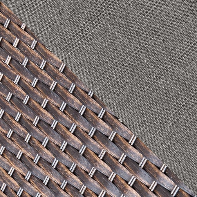 Luxury Patio Furniture Set with Fire Pit Table, Outdoor Furniture Set with High Back Swivel Chairs & 6-inch Thick Cushions, 10 PCS Fire Pit Patio Set for Yard, Deck, Poolside, Brown/Grey