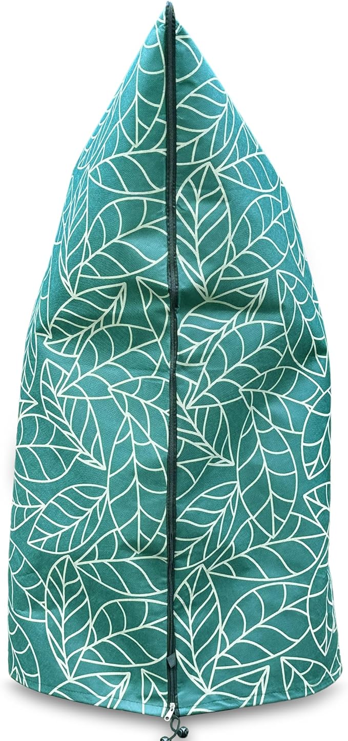 Plant Covers Freeze Protection 32"x47" in 4 Pack | Green Winter Frost Blankets for Outdoor Plants | Reusable Garden Cover Bags with Zipper Drawstring | Cold Weather Shrub Protection Cloth