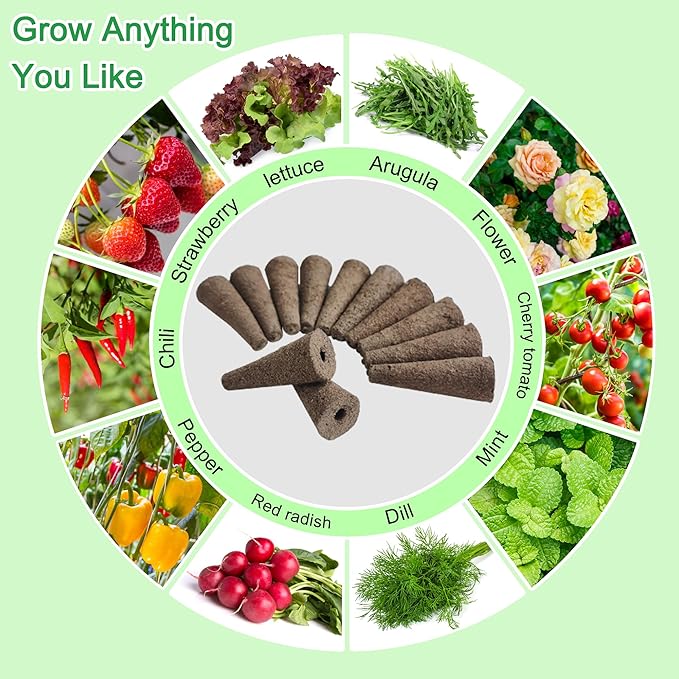 80pcs Hydroponics Grow Sponges Replacement Seed Pods Compatible with AeroGarden, iDOO Refill Pods for Indoor Plants, Seed Starter pods, and Hydroponics Growing System Supplies